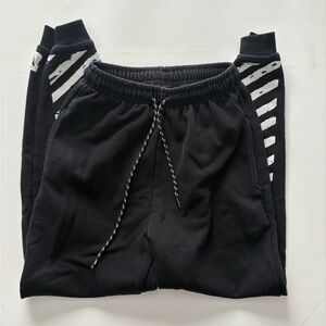 Men's Off-White co Virgil Abloah Black Sweatpant Joggers Size Medium